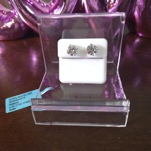 NWT 925 Sterling Silver 4 CTW Moissanite Stud Earrings